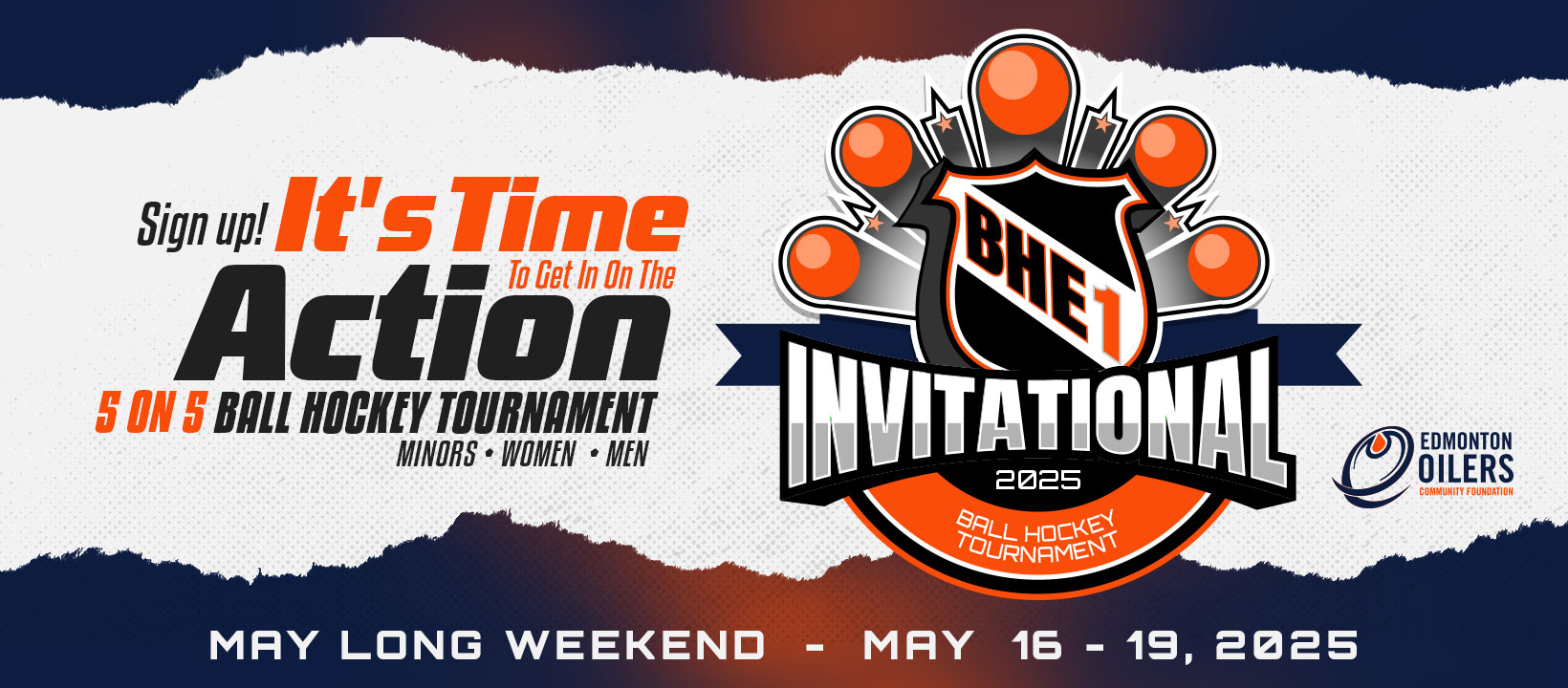 BHE1 INVITATIONAL BALL HOCKEY TOURNAMENT BANNER